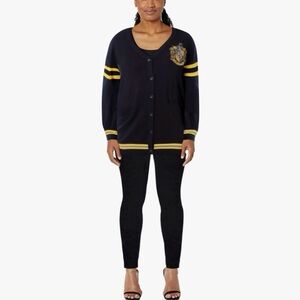 Warner Bros Black and Yellow Varsity Jacket with Classic Silhouette